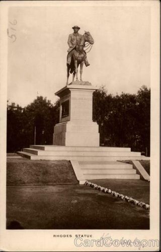 South Africa Rppc J.  C.  Looney Cape Town Rhodes Statue Real Photo Post Card