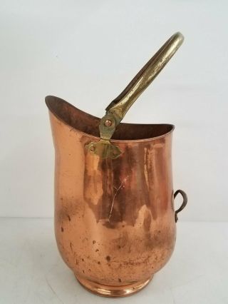 Vintage Craftsman Hand Made England Brass Copper 15 " Bucket