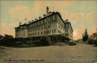 1915 Bar Harbor,  Me The Louisberg Hotel Hancock County Maine Postcard 1c Stamp