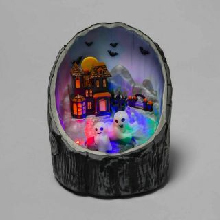 6 " Animated Halloween Log Scene - Target Hyde & Eek Ghost Mansion Bats Tree