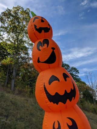 9ft Tall AIRBLOWN INFLATABLE Slender PUMPKIN STACK - Halloween Inflatable 3