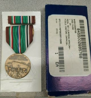 Wwii European African Middle Eastern Campaign Eame Medal Ribbon W Box