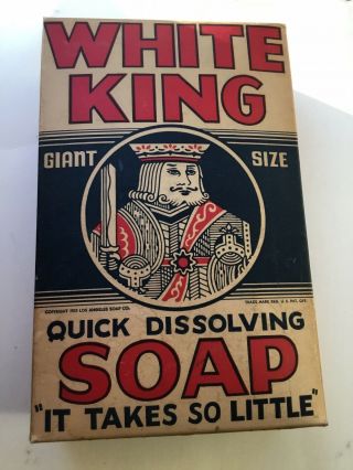 Vintage 1933,  White King Soap 3 Lb Box Giant Size