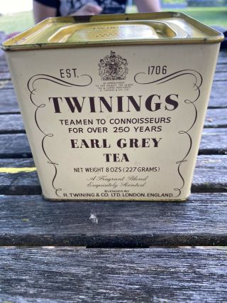 Vintage Twinings Earl Grey Tea Metal Tin Box Can London