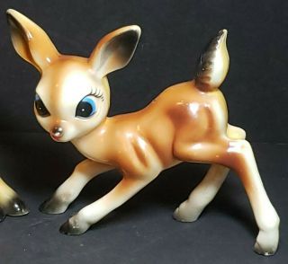 Vintage Hard Plastic Big Blue Eyes Deers 4 3/4 