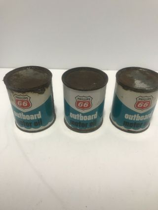 Vintage Phillips 66 Outboard Motor Oil Can 1/2 Pint Empty 3 Cans