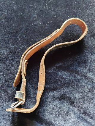 Ww2 German Army Black Leather Equipment Strap,  Well Marked,  1942 Date