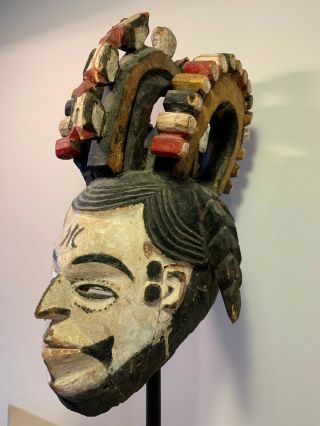 African Igbo Ceremonial Mask,  Authentic Tribal Art (late 19th Century)