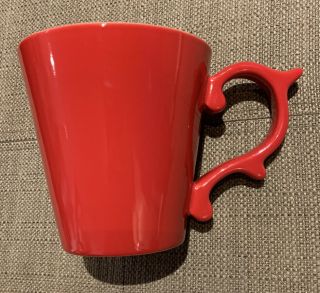 2015 12oz Starbucks Teavana Tazo Rococo Handle Red White Interior Coffee Cup Mug