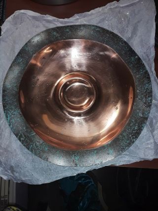 2009 Nambe Copper Canyon Lisa Smith 12 - 1/2 " Round 3 Section Bowl Style