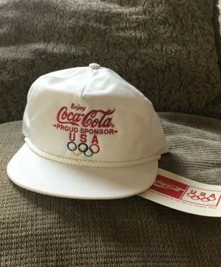 Rare Vintage Coca Cola Snapback Trucker Hat Cap 1992 Olympics Usa W/ Tags 90’s