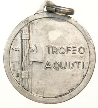 Fascismo Trofeo Aquisti Medaglia Atletica Leggera In Argento