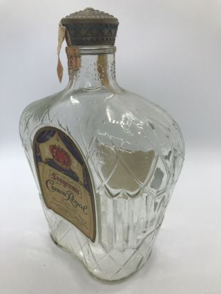 Vintage Seagram ' s Crown Royal Fifth Whiskey 1956 Bottle 