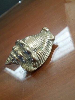 Heavy Well Made Brass 3.  5” Conch Shell Sea Shell