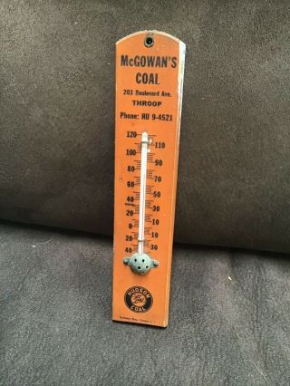Old Wood Advertising Thermometer,  Mcgowan’s Coal