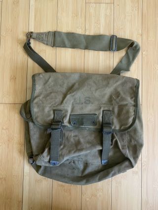 Ww2 Us Army M1936 Musette Field Bag Od 3 Transitional Later Version