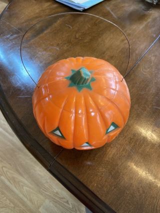 Vintage Hard Plastic Halloween Jack O Lantern Pumpkin No Light