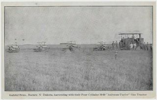 Barney,  North Dakota - Aultman Taylor Gas Tractor - Gabriel Bros.  Harvesting - 1908 G40