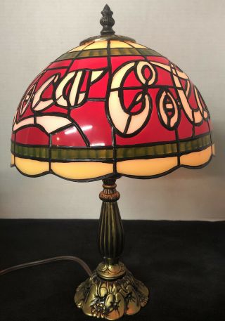Coca - Cola Tiffany Style Stained Glass Plastic Shade - 16 "