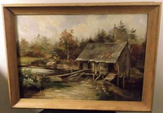 Big Listed Maine Artist Antique Oil D A Fisher 1930
