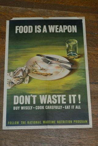 Wwii Era War Bond Poster - Food Is A Weapon