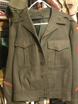 Vintage Korean War Era Usmc Us Marine Corps Od Wool Ike Dress Battle Jacket