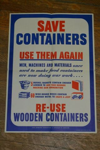 Wwii Era War Bond Poster - Save Containers
