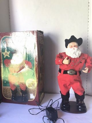 Holly Jolly Rock Santa Collectibles Musical Dancing Cowboy Alan Jackson 1999