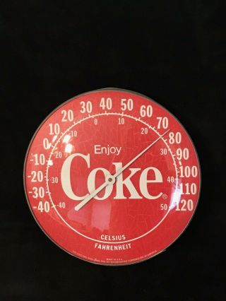 Vintage 1984 Enjoy Coca - Cola Coke 12 " Round Wall Thermometer