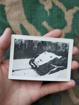 Wwii Us Army Photo Captured Destroyed German Tank Picture Battle Of The Bulge