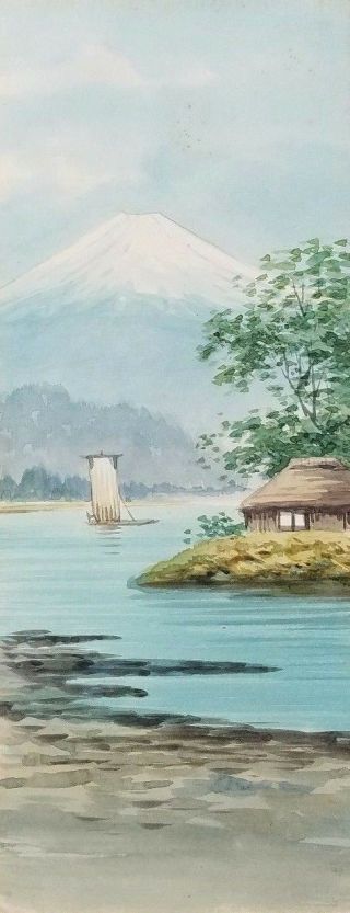 Mid Century Japanese Watercolor Painting of Mt.  Fuji 2