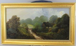 A FINE LATE 19TH C OIL ON ARTIST BOARD PAINTING OF A FARM SCENE ENGLISH 1880 J11 2