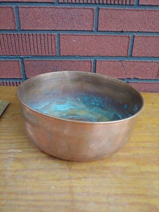 Vintage Copper Planter Bowl,  4.  5 Inches High,  10 Inches Diameter Hand Hammered Us