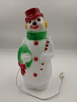 Vintage 12” Empire Snowman Blow Mold Christmas Lighted Decoration
