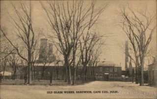 Cape Cod,  Ma Old Glass Words,  Sandwich Massachusetts E.  D.  West Co.  Linen Postcard