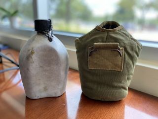 1945 Ww2 Us Army Canteen With Cover And Belt Military Issue Us - Smco
