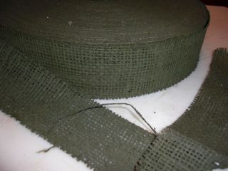 15 Yards Of Orig.  Wwii Us Army Olive Green Camouflage 2 " Burlap - Helmets & Nets