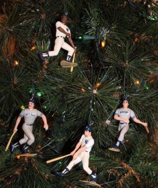 York Yankees Christmas Ornaments Set Of 4 Mattingly Winfield Clark Maas 4