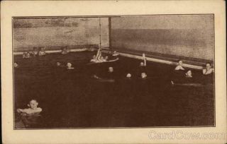 Swimming Class At The Y.  M.  C.  A Nimrod Mace Print Postcard Vintage Post Card
