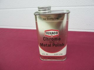 Vintage Texaco Tin Chrome And Metal Polish (empty Can) Dp1