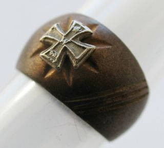 Ww2 Germany Ring 1914 Iron Cross Sterling Silver German Soldier 