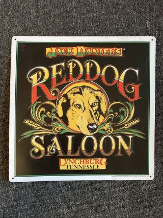 Red Dog Saloon Jack Daniels Lynchburg Metal Sign 13”x13” But