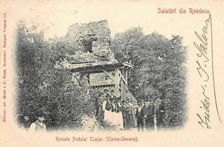 Roumanie - N°60884 - Salutari Din Romania - Ruinele Podului Trajan (turnu - Severi