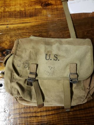 Ww2 U.  S.  Army Musette Bag Dated 1943