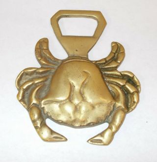 Large Vintage English Brass Bottle Opener Shaped Like A Crab In