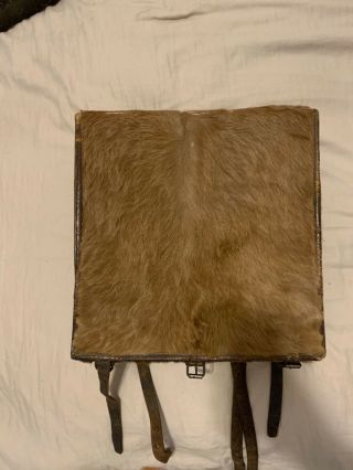 Ww2 German Tornister Pony Fur Backpack 15 X15 X 5 In