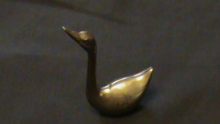Vintage - Solid - Brass - Swan - Goose,  Paper Weight,  Figurine,  26