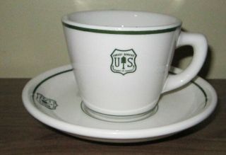 One U.  S.  Forest Service Coffee Cup/mug & Saucer Jackson China