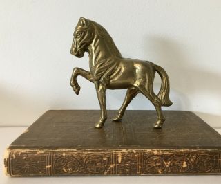 Vintage Brass Horse Statue Small Figurine