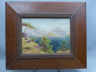 Fine Antique Mountain Lake Landscape Oil Painting Signed Ca1890 French?